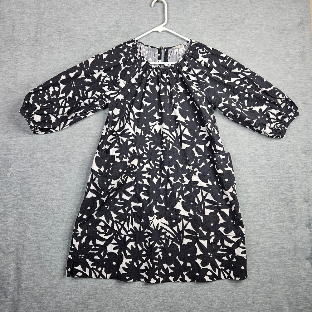 Everlane Seersucker Organic Cotton Women's Puff Sleeve Dress Size XS